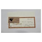 THE MONTANA TAXIDERMIST $250 CERTIFICATE
