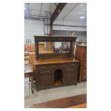 VTG BUFFET W/ BEVELED MIRROR W/ COLONNADES