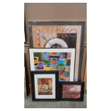 4 COFFEE THEMED FRAMED ART