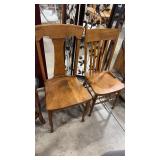 2 - OAK VTG ACCENT CHAIRS