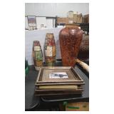 TUSCAN STYLE FLOOR VASES  & FRAMED PRINT ASSORT