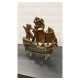 CAST IRON VTG  TALL SHIP DOOR STOP