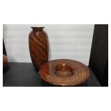 DALE TIFFANY FAVRILE GLASS VASE & CONSOLE BOWL