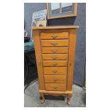 OAK JEWELRY ARMOIRE