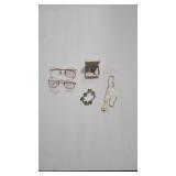 COSTUME JEWELRY & VTG GLASSES FRAMES EWELRY ASSORT
