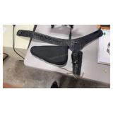 LEATHER AMMO BELT WITH HOLSTER AND SOFT PISTOL