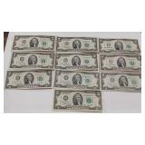 10 - $2 1976 SERIES MIXED SEQUENCIALS
