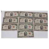 10 - $2  1953 SERIES NOTES