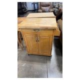 WOOD ROLL AROUND KITCHEN UTILITY CART