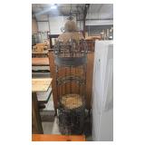 METAL & WICKER ROUND WINE/BAR  CABINET