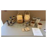 WOVEN BASKETS, BIRCH BASKETS, CANDLE HOLDERS,
