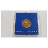 1980 POLISH 2000 ZLOTYCH GOLD COMMEMORATIVE