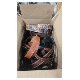 GROUP OF LEATHER BELTS