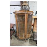 HALF ROUND LIGHTED GLASS FRONT CURIO