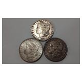 3 - 1878 S MORGAN DOLLARS