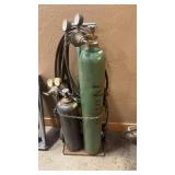 OXYGEN AND ACCETELYNE TANK ON CART