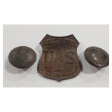 US FOREST SERVICE VTG BADGE & BUTTONS