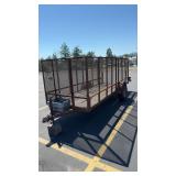14' X 55' SINGLE AXLE UTILITY TRAILER W/ 4' WALLS