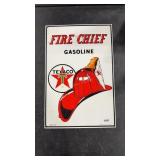 TEXACO CONTEMPO FIRE CHIEF ENAMEL SIGN