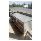 STAINLESS STEEL ROLLING PREP TABLE 8' X 3'
