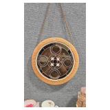 OAK & STAINED GLASS SUN CATCHER