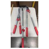 CORONA HEDGE SHEERS, LONG HANDLE CLIPPERS AND 7