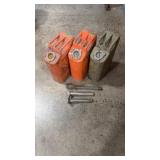 3- 5 GALLON JEERY CANS WITH NOZZLES
