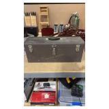 KENNEDY METAL TOOLBOX W/ ASSORTED HAND TOOLS