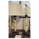 2 BIRCH BARK PATTERN LAMPS