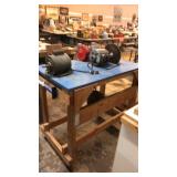 TABLE W/ GRINDER, MOTOR & SANDING DISD