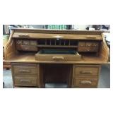 OAK ROLL TOP DESK