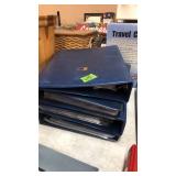 4 THREE RING BINDERS W/ CLEAR VINYL CURRANCY SHEET