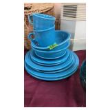 GROUP OF BLUE FIESTA DISHWARE