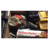 BX W/ SMALL 3 RING BINDERS, FLOUR SIFTER, KERR