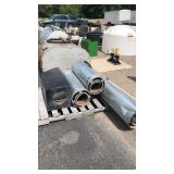 GROUP OF TRIPLE WALL STOVE PIPE & SUPPORT BOX