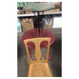 BIRDSEYE MAPLE ROCKER & 2 METAL TABLES