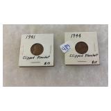 1941 & 1944 CLIPPED PLANCHET PENNIES