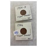 1946 & 1940-D CLIPPED PLANCHET PENNIES