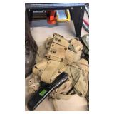 BLACK LEATHER HOLSTER STAMPED US, MILITARY STYLE