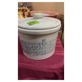 STONEWARE CROCK W/ LID