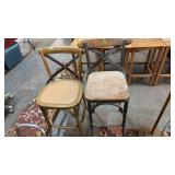 2 MISMATCHED SIZED BAR STOOLS