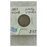 1883 NO CENTS LIBERTY V NICKEL
