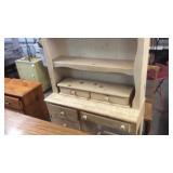 PINE DESK WITH TOP BOOKSHELF