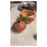2 NATIVE POTTERY DISHES