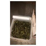 BUCKET OF 2 1/2' COATED SINKER NAILS & FINISH
