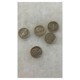 5 BUFFALO NICKELS