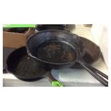 3 SMALL CAST IRON SKILLETS