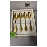 SET OF 4 GOLD SPOONS STAMPED JAPAN, *POSSIBLE 24KT
