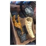 SUN DIAL IRON CANDLE, CARVED ORIENTAL PIECE,