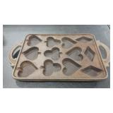 JOHN WRIGHT CAST IRON CARD SUIT CORN BREAD PAN
